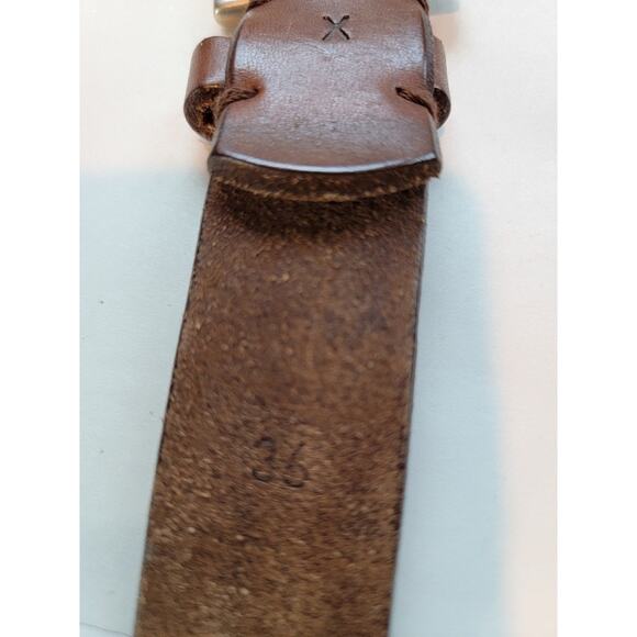 Polo Ralph Lauren Brown Leather Belt Silver Buckle Men's Sz 36 - Picture 6 of 12